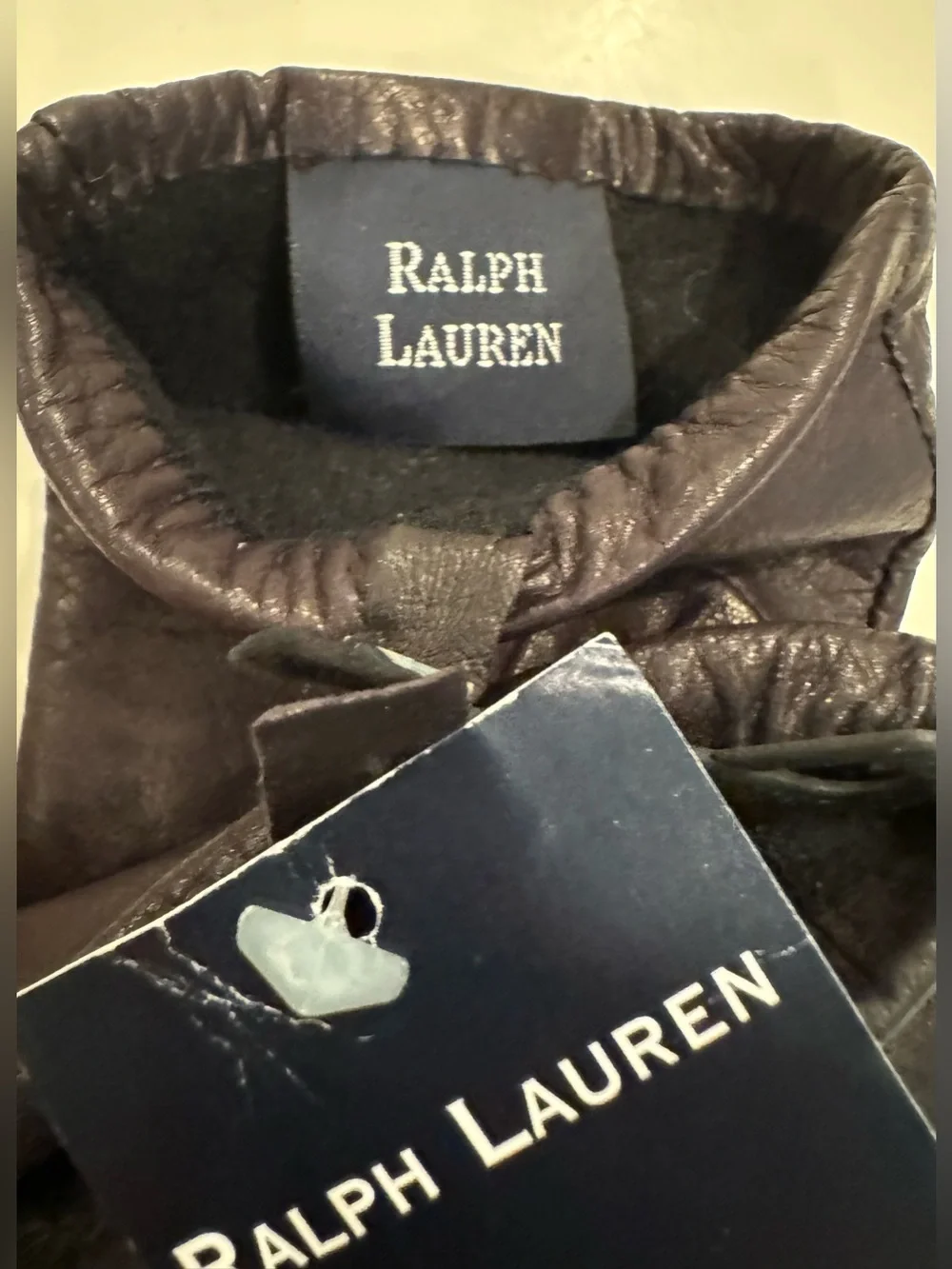 Women’s Ralph Lauren Leather Gloves - Cashmere/ Lambswool Lined - Size S - NWT